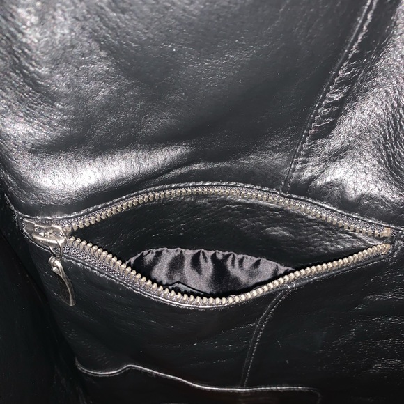 Genuine leather plus size open front jacket - Picture 4 of 5
